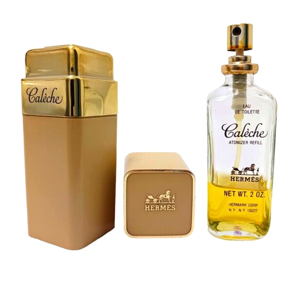 Collectible Vintage Hermes Vanity Container + Caleche EDT 2 oz, Spray Bottle - Picture 3 of 13